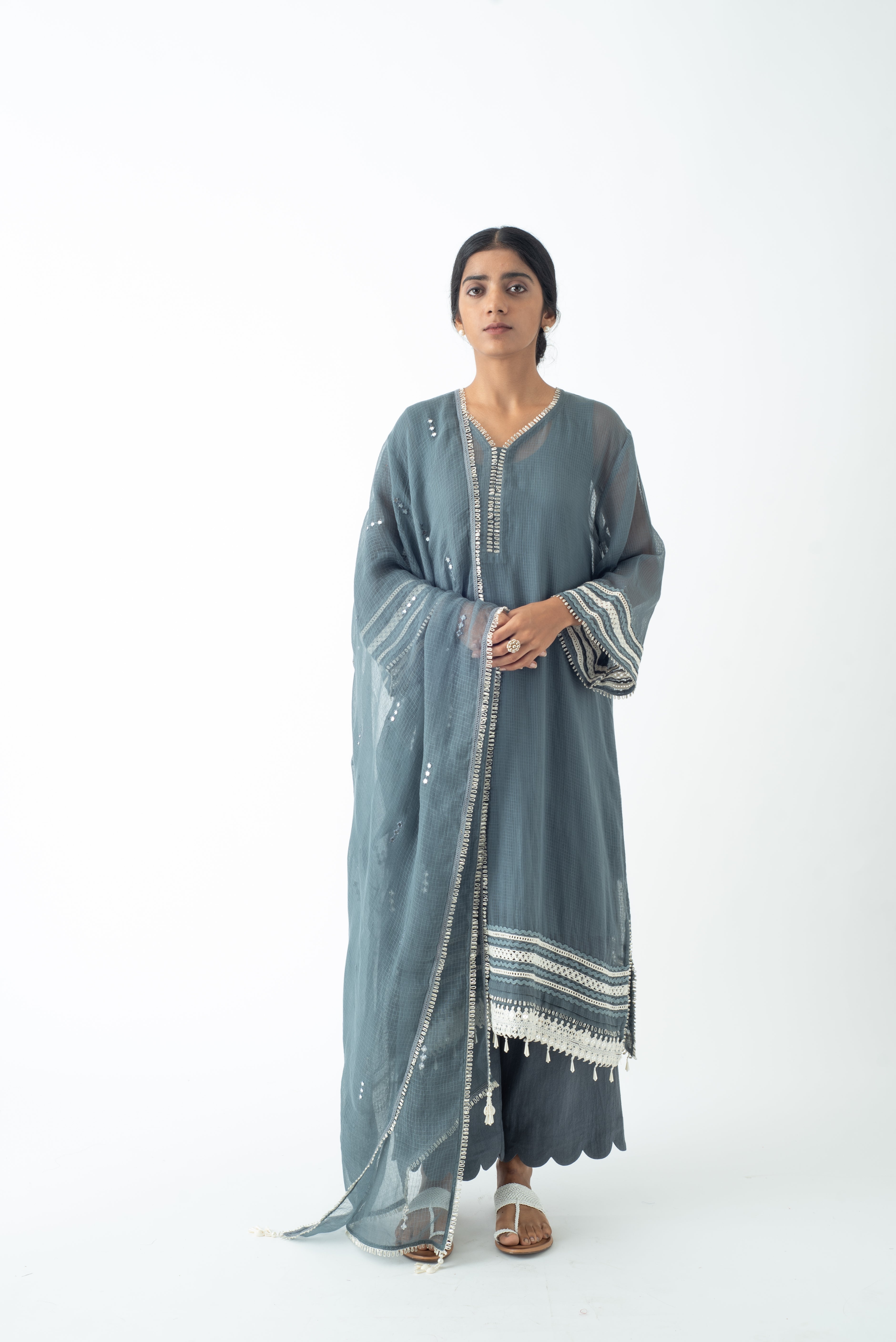 Dusk Cloud Choga Set with Dupatta