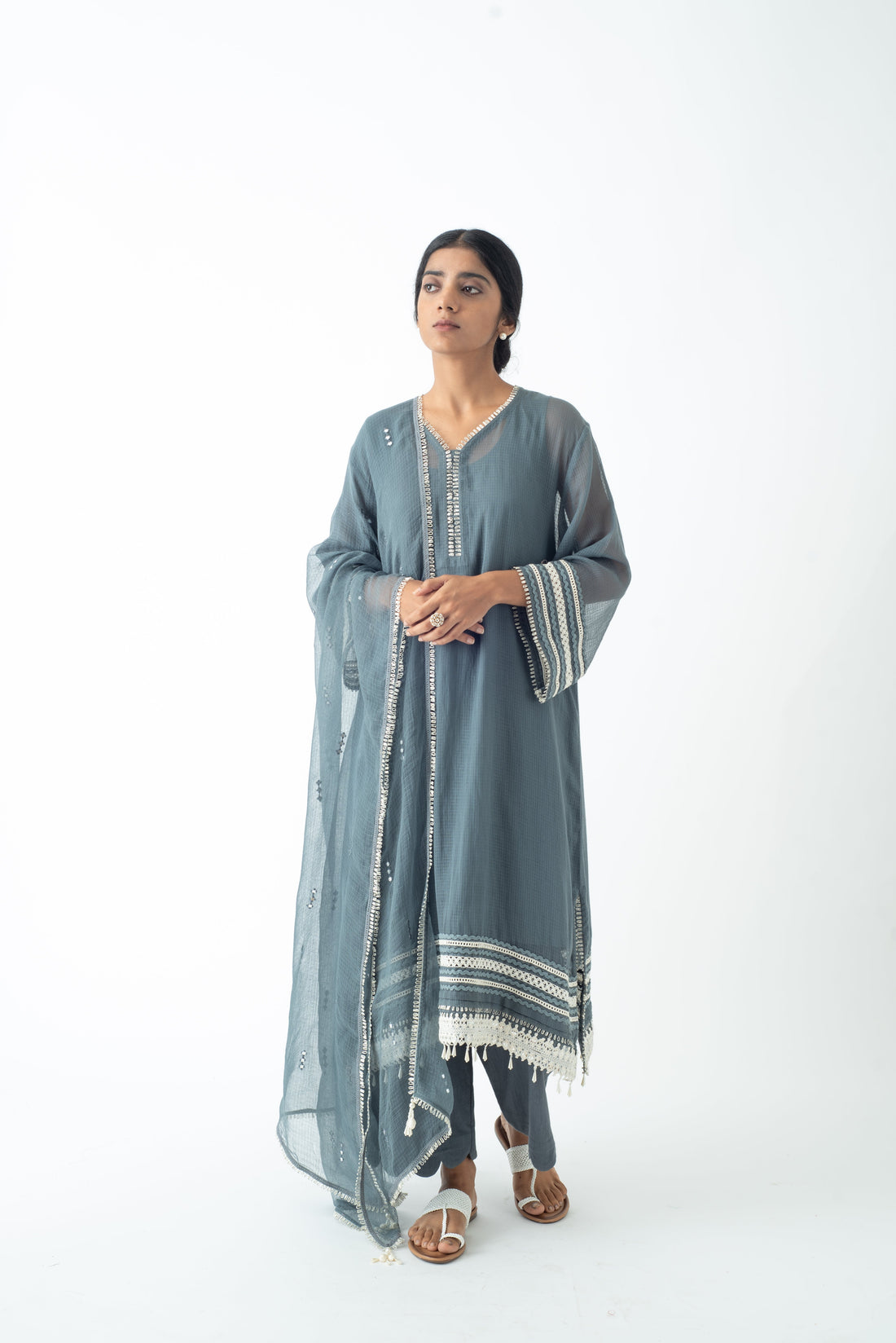 Dusk Cloud Choga Set with Dupatta