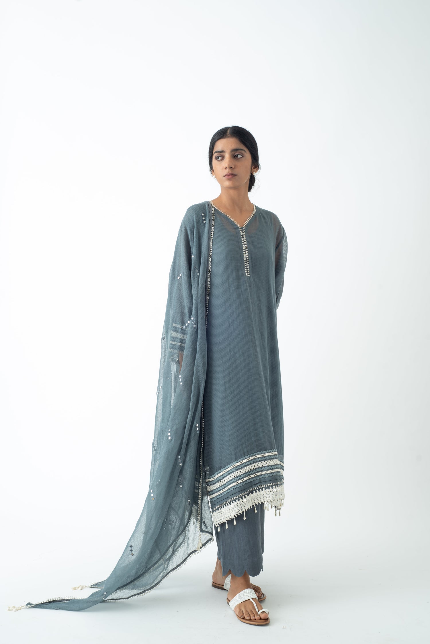 Dusk Cloud Choga Set with Dupatta