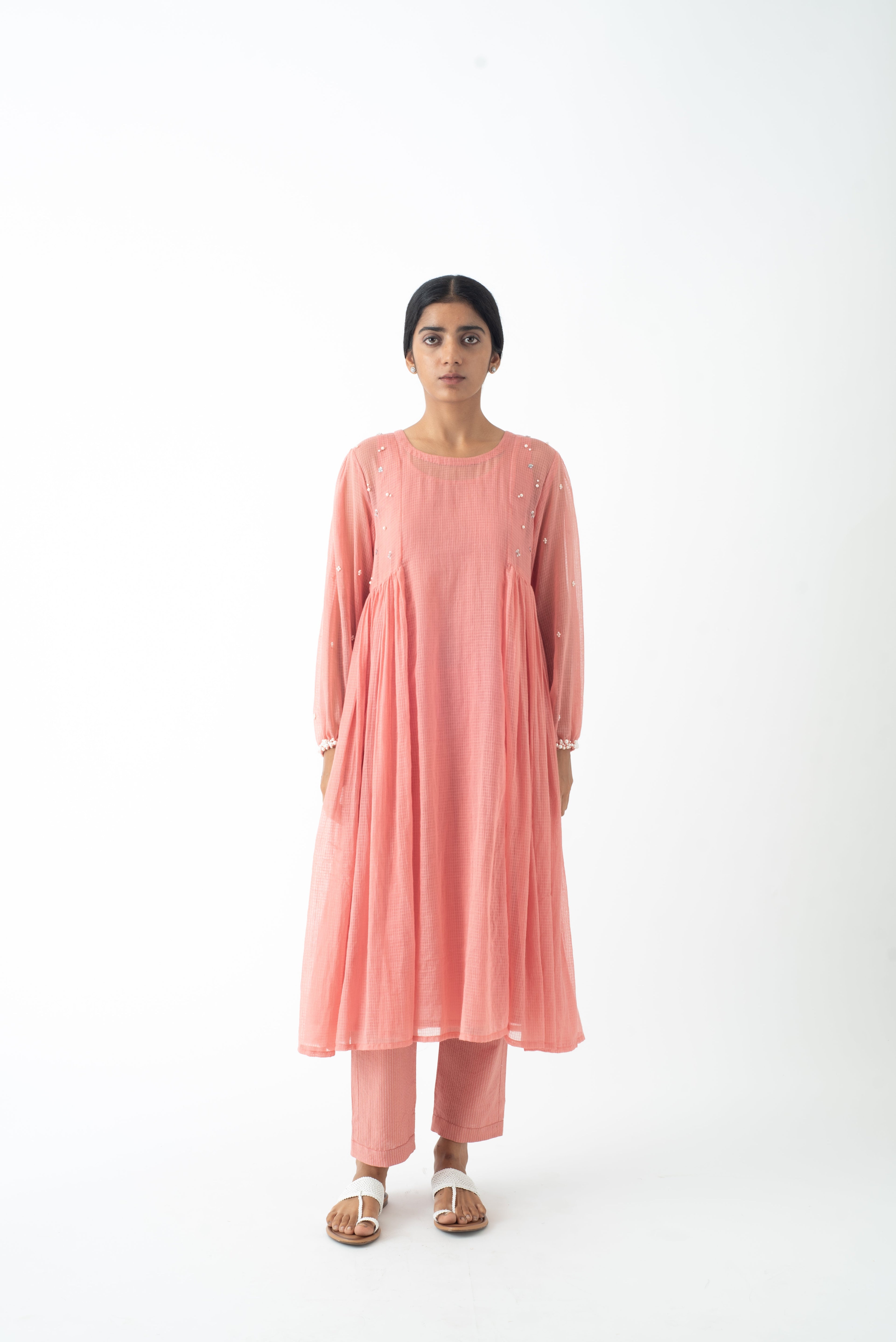 Pink Accent Pearl Kurta and Inner only