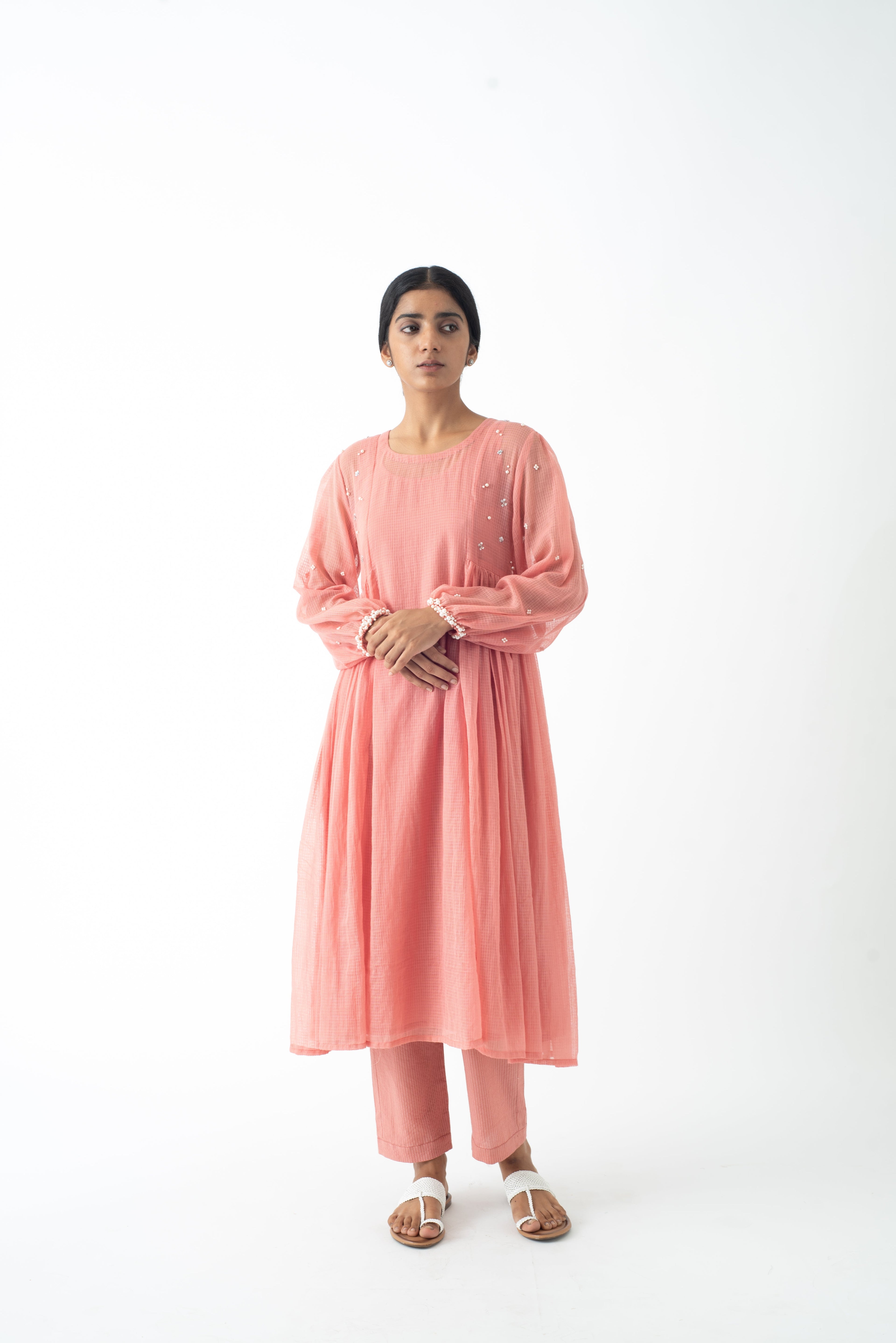 Pink Accent Pearl Kurta and Inner only