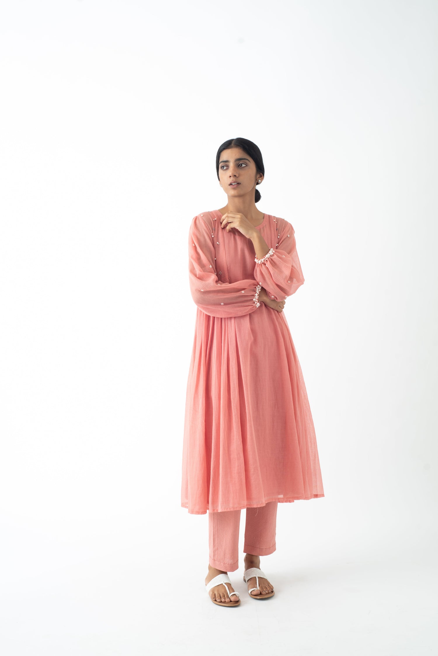 Pink Accent Pearl Kurta and Inner only