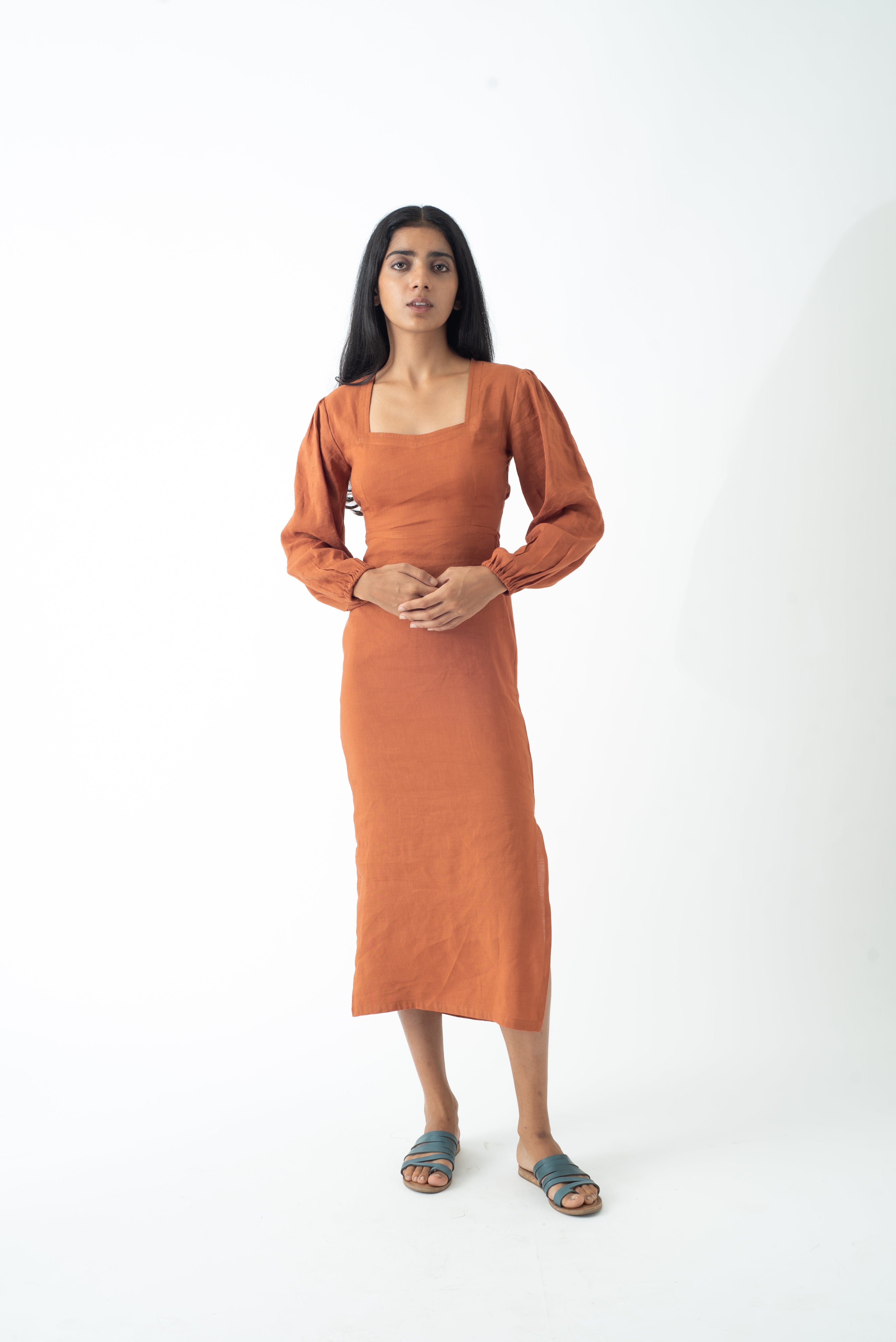 Burnt Toffee Tan Helen Dress