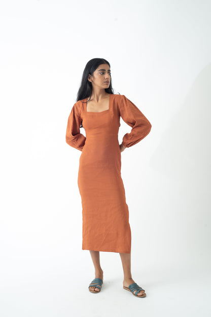 Burnt Toffee Tan Helen Dress