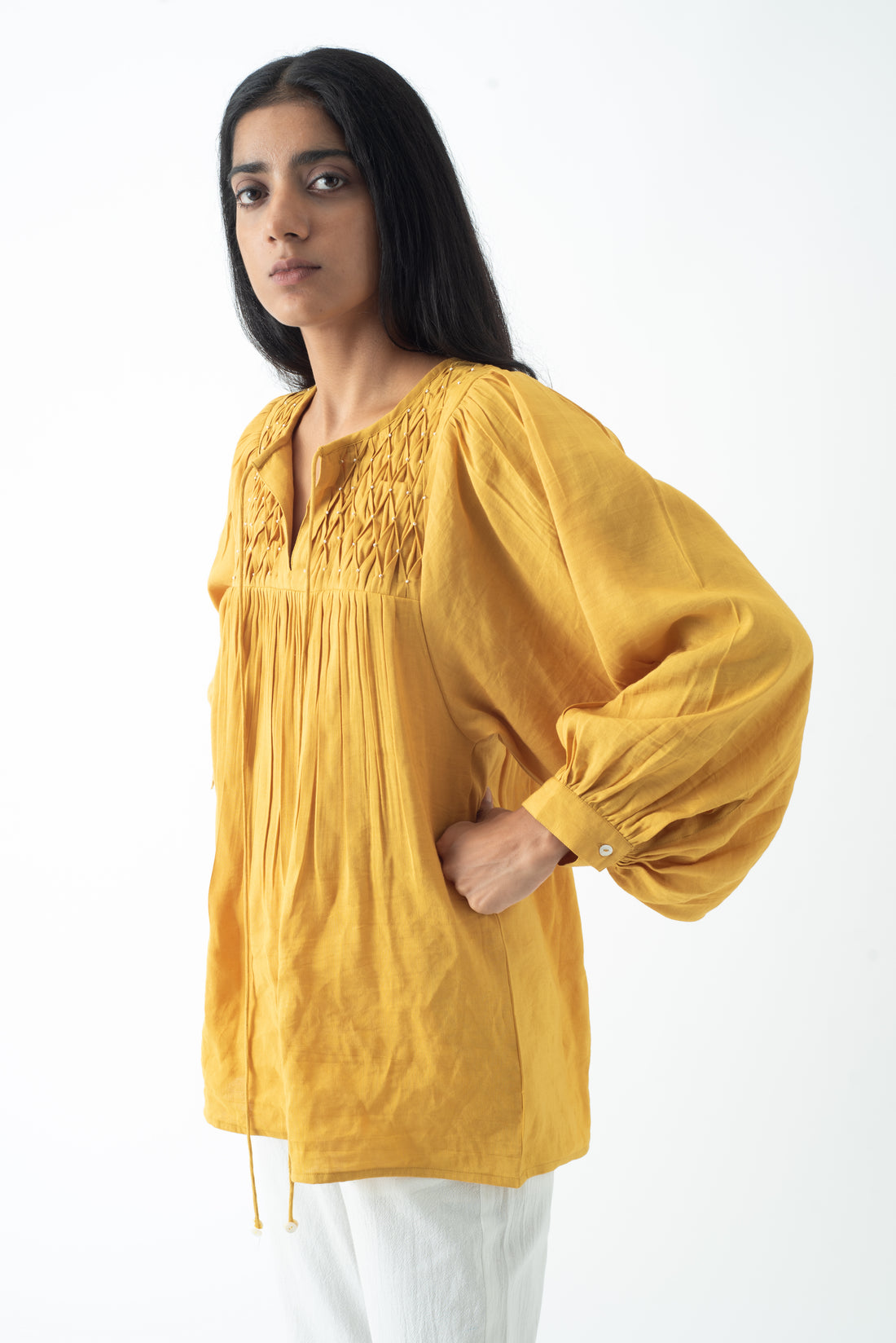 Jaisalmer Mustard Lana Top