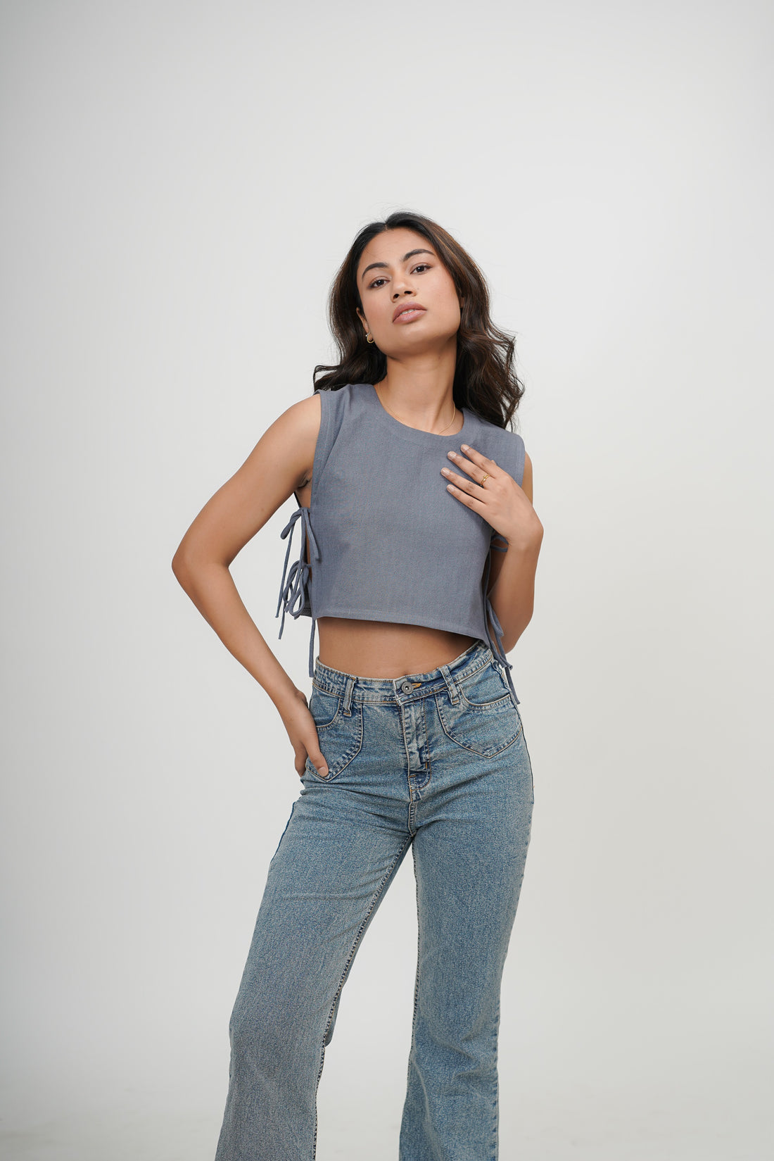 Terra Luna Blue Bib Top