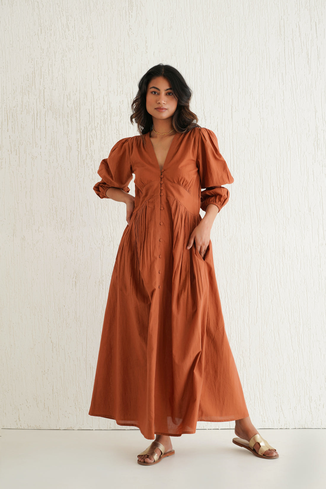 Burnt Toffee Tan Lucid Dress
