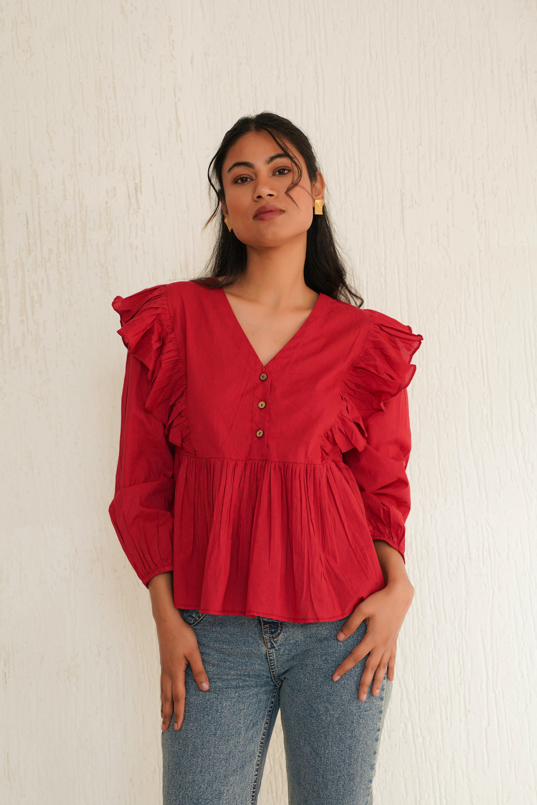 Crimson Red Rome Top