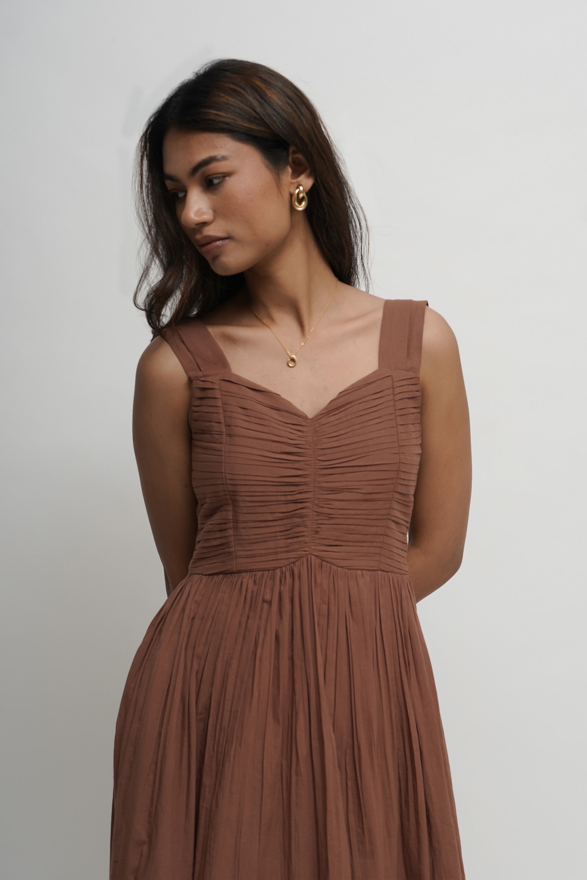 Almond Brown Dew Dress