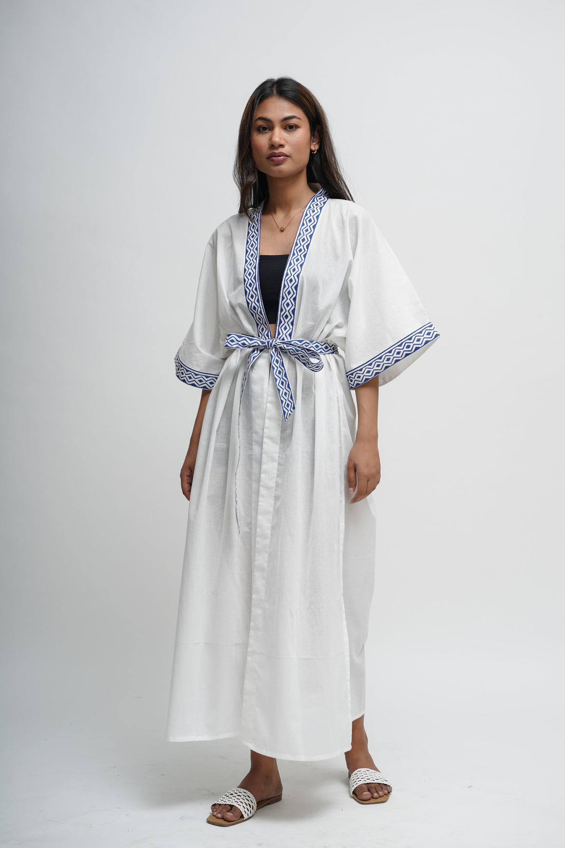 Blushing Pearl White Nightfall Kaftan