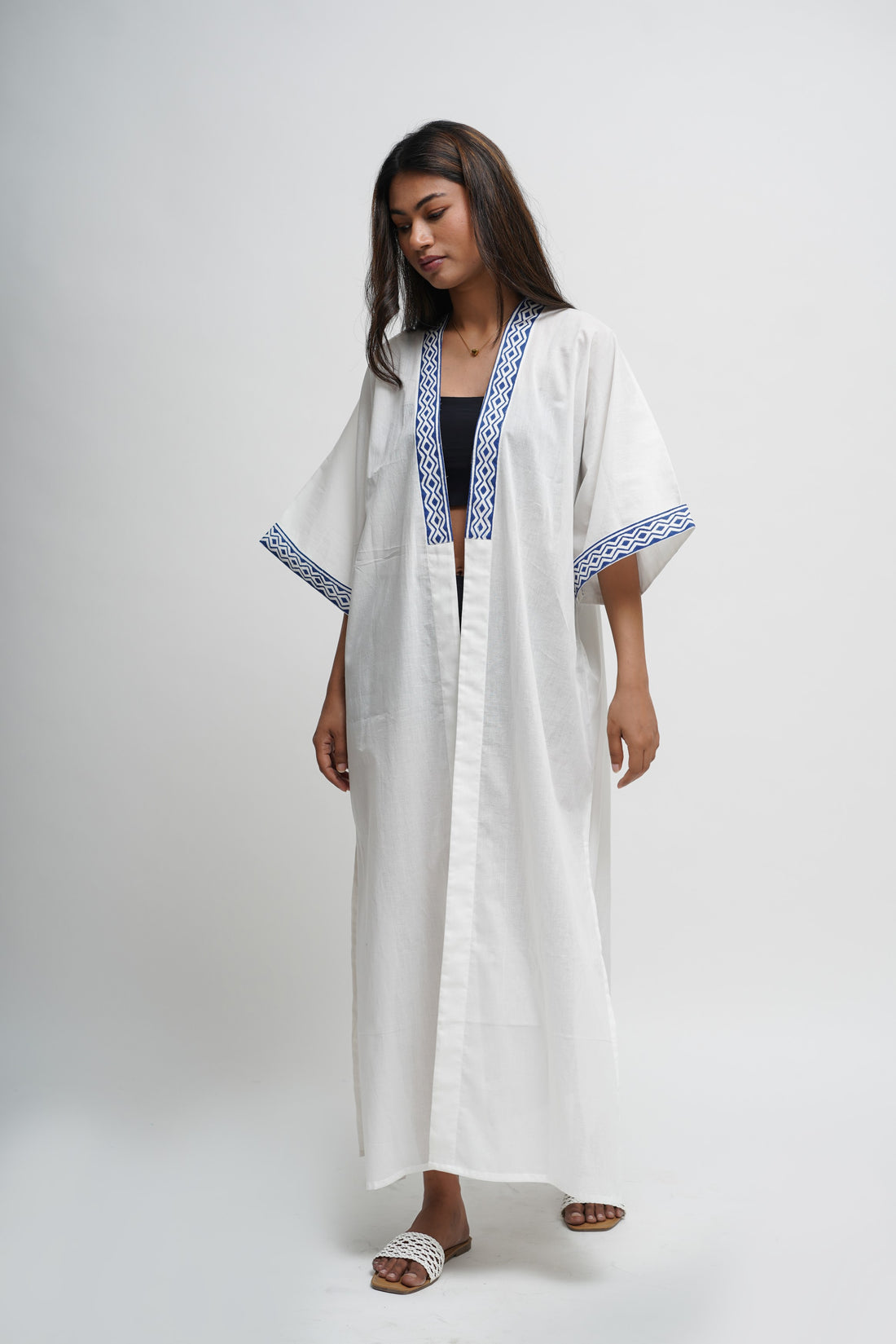 Blushing Pearl White Nightfall Kaftan