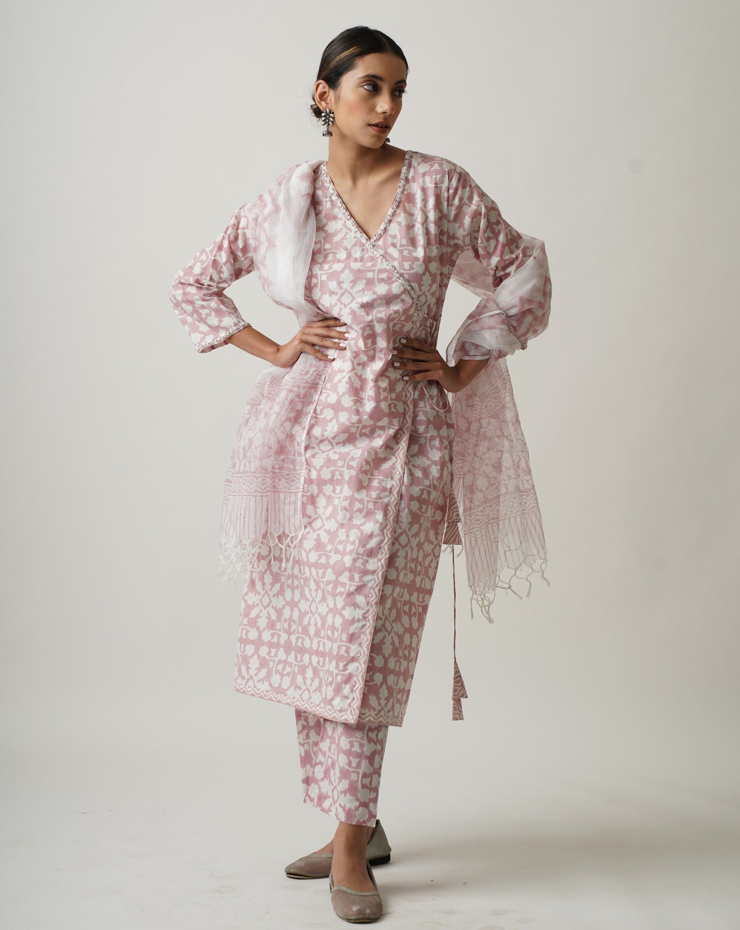 Merrie Pink Layla Set with Dupatta