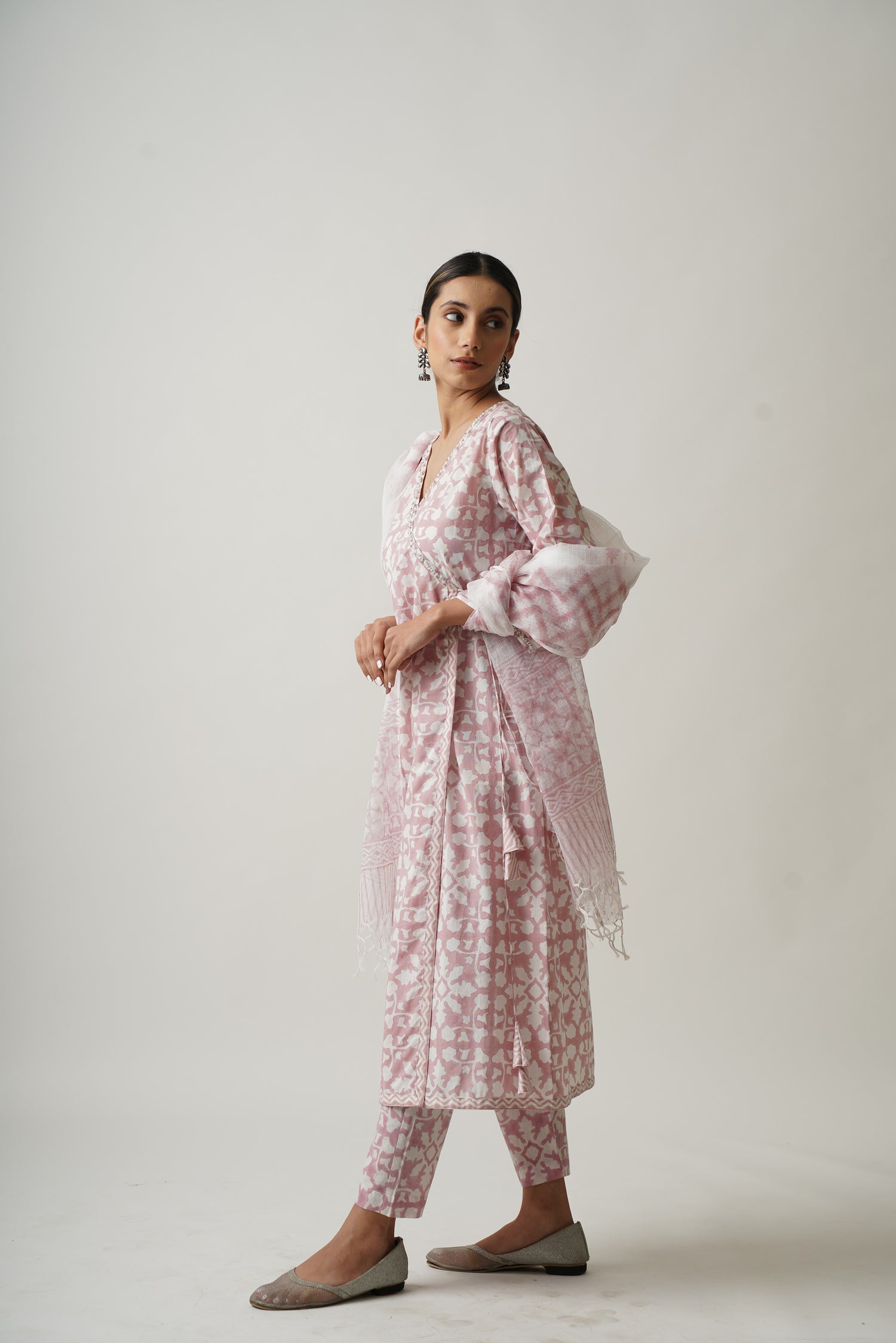 Merrie Pink Layla Set with Dupatta