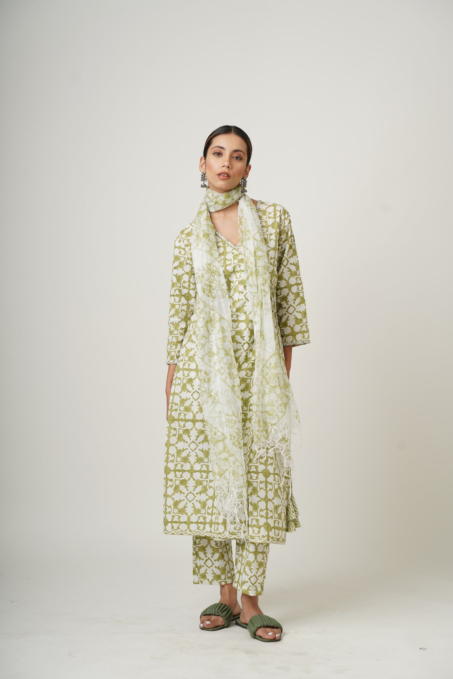 Spring Grass Layla Set with Dupatta