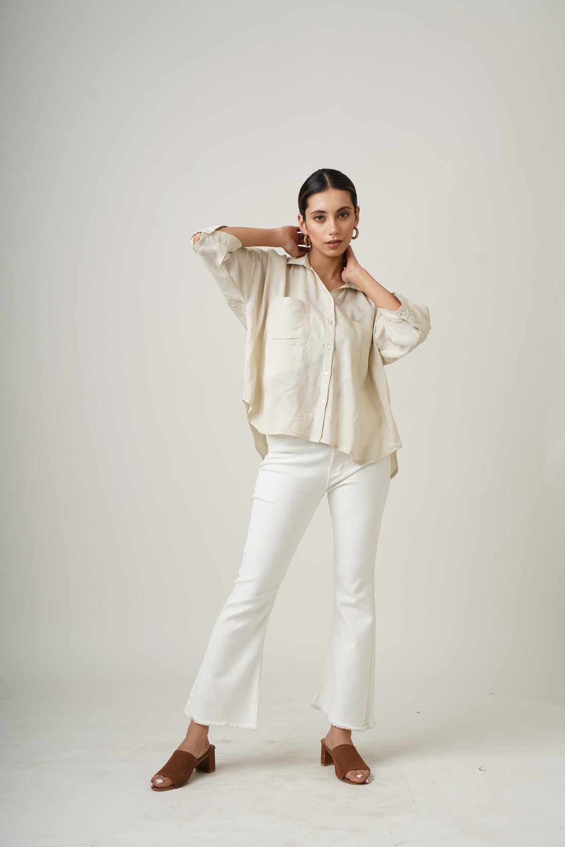 Mushroom White Dina Shirt