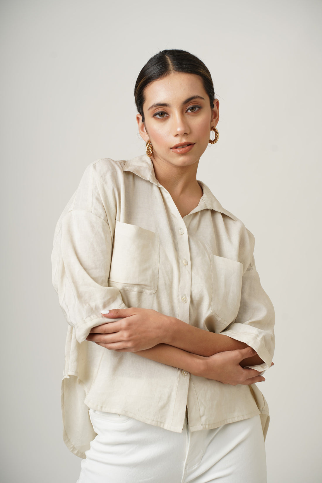 Mushroom White Dina Shirt