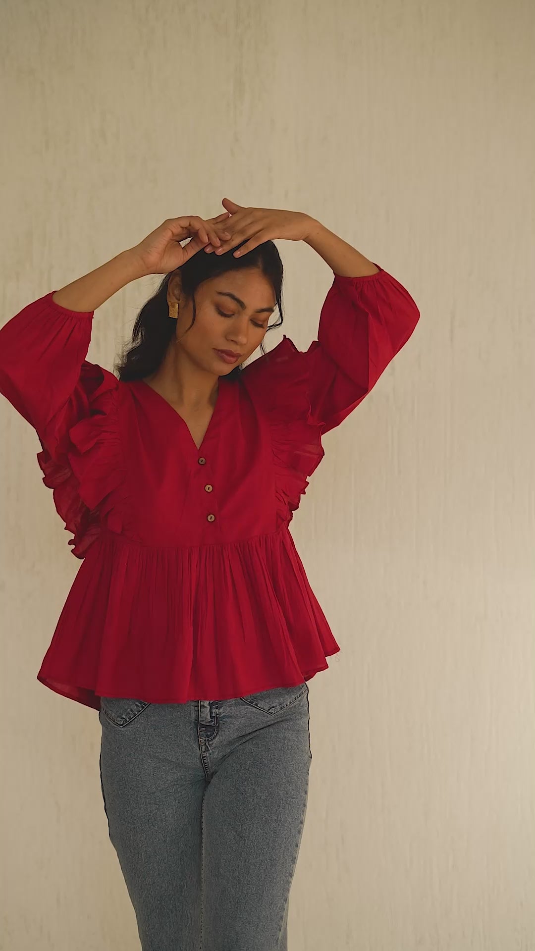 Crimson Red Rome Top