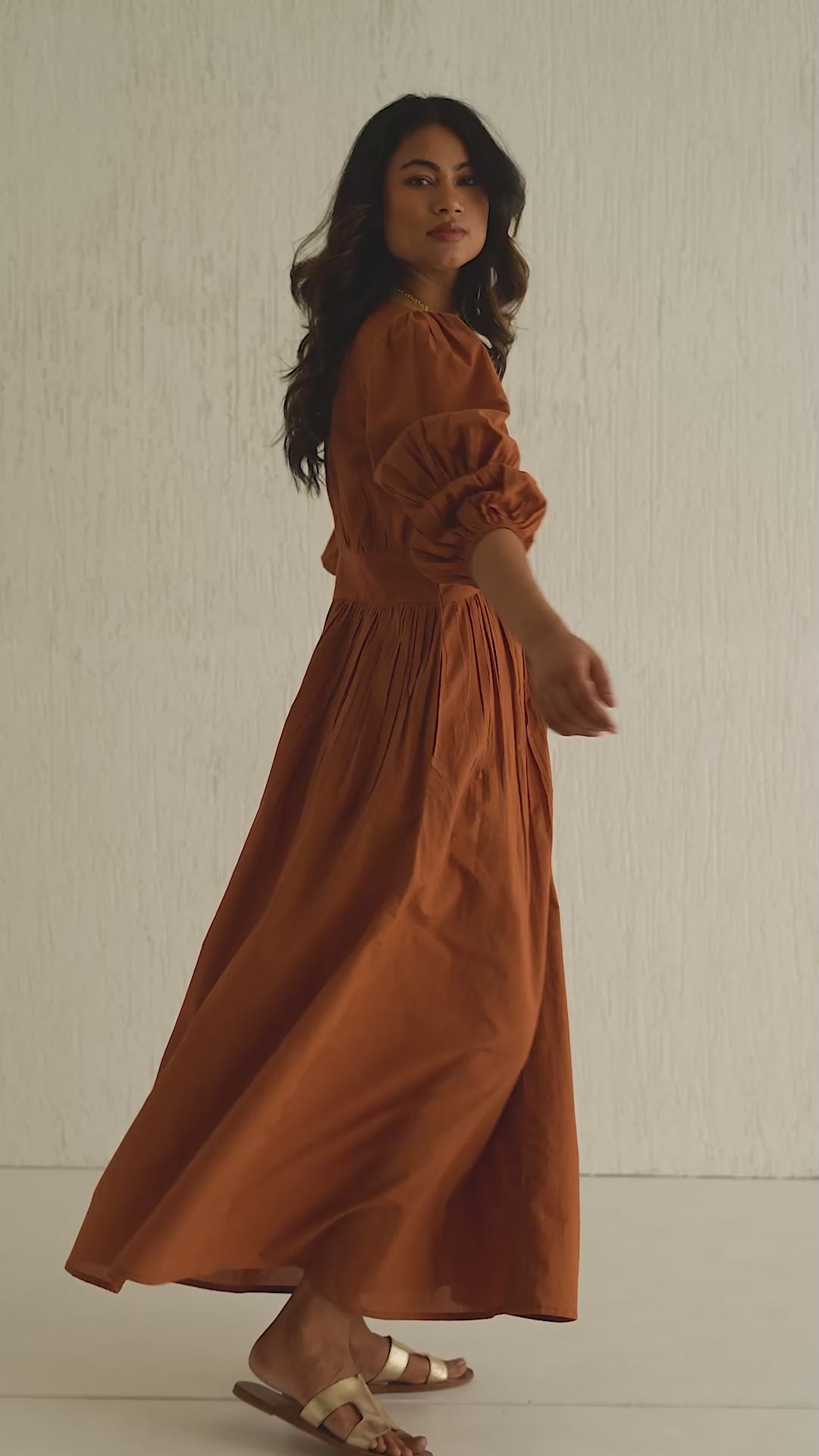 Burnt Toffee Tan Lucid Dress
