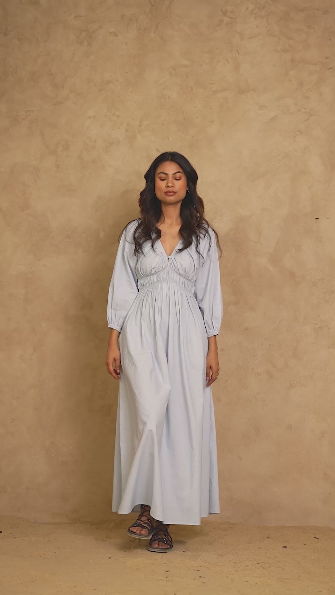 City Sky Blue Ecru Dress